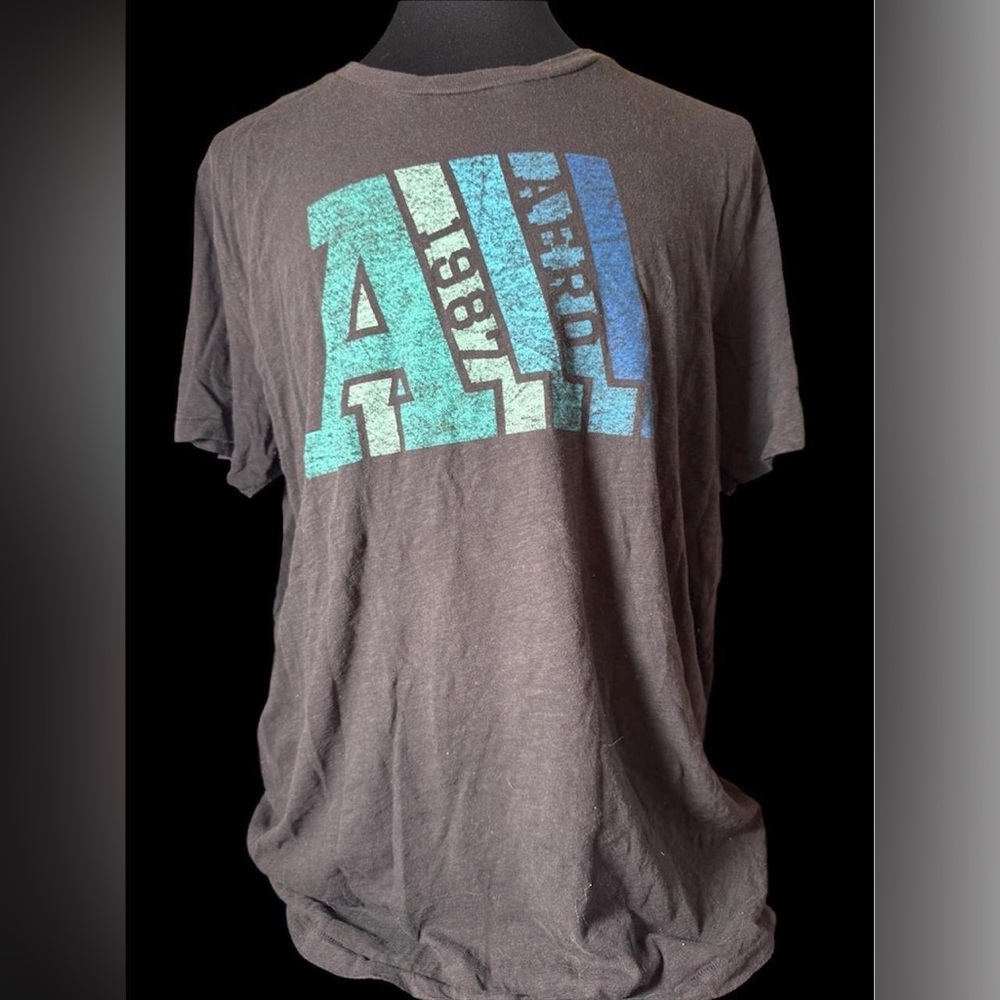 Aeropostale “Aero 1987” Black Graphic Tee – Size 3XL - Short Sleeve